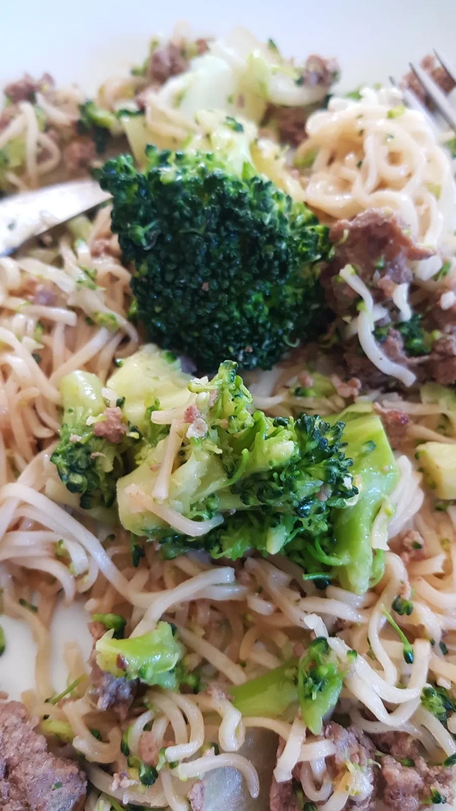 Pâtes brocoli steak haché