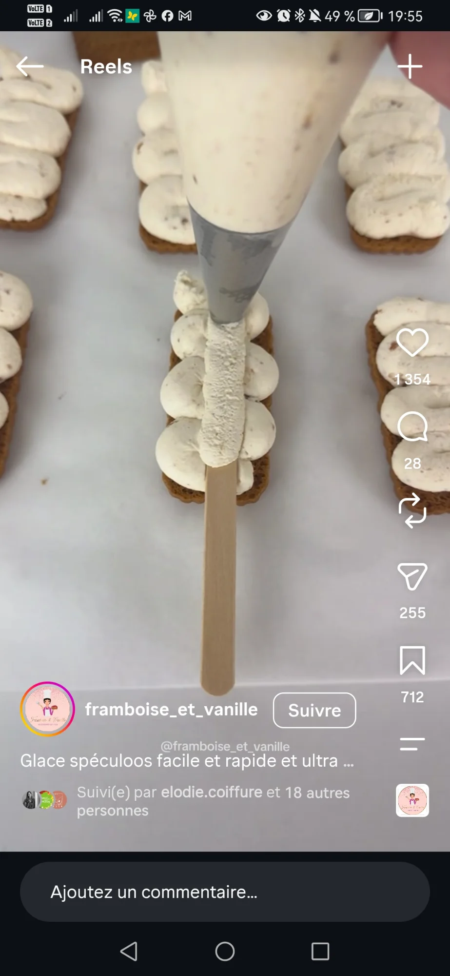 Glaces aux spéculoos et au chocolat blanc