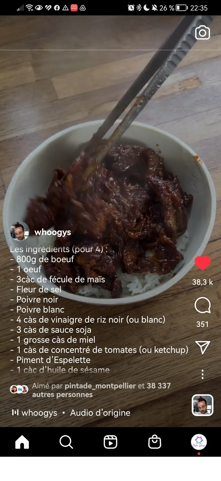 Bœuf croustillant