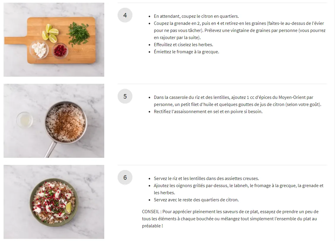 Mjadra libanaise : oignons grillés & lentilles