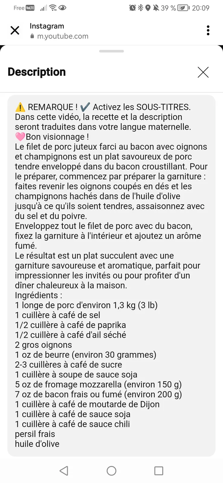 Filet de porc bacon