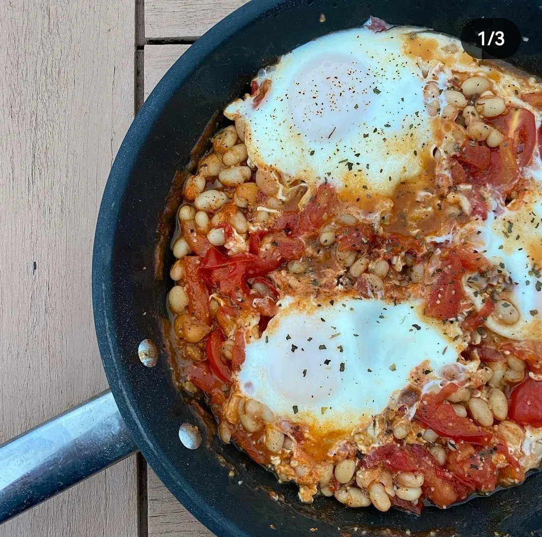 Haricots blancs aux oeufs