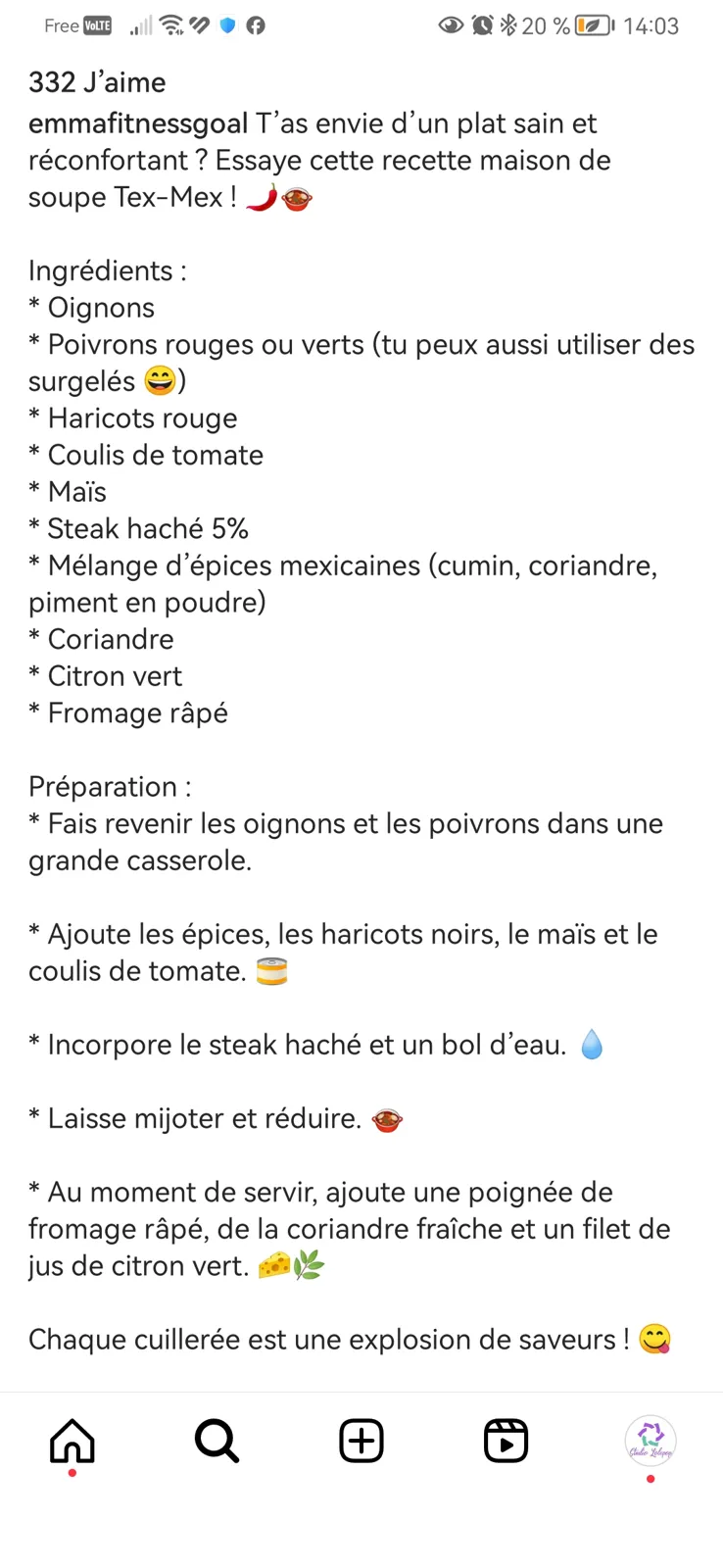 Soupe text mex