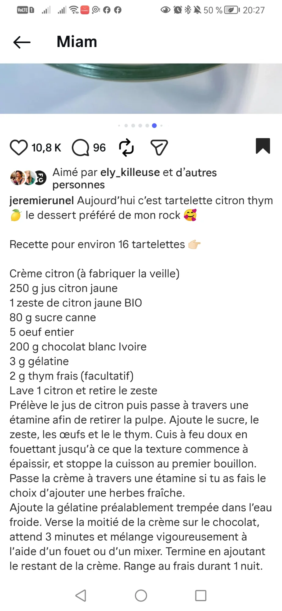 Tartelettes citron, thym et meringue