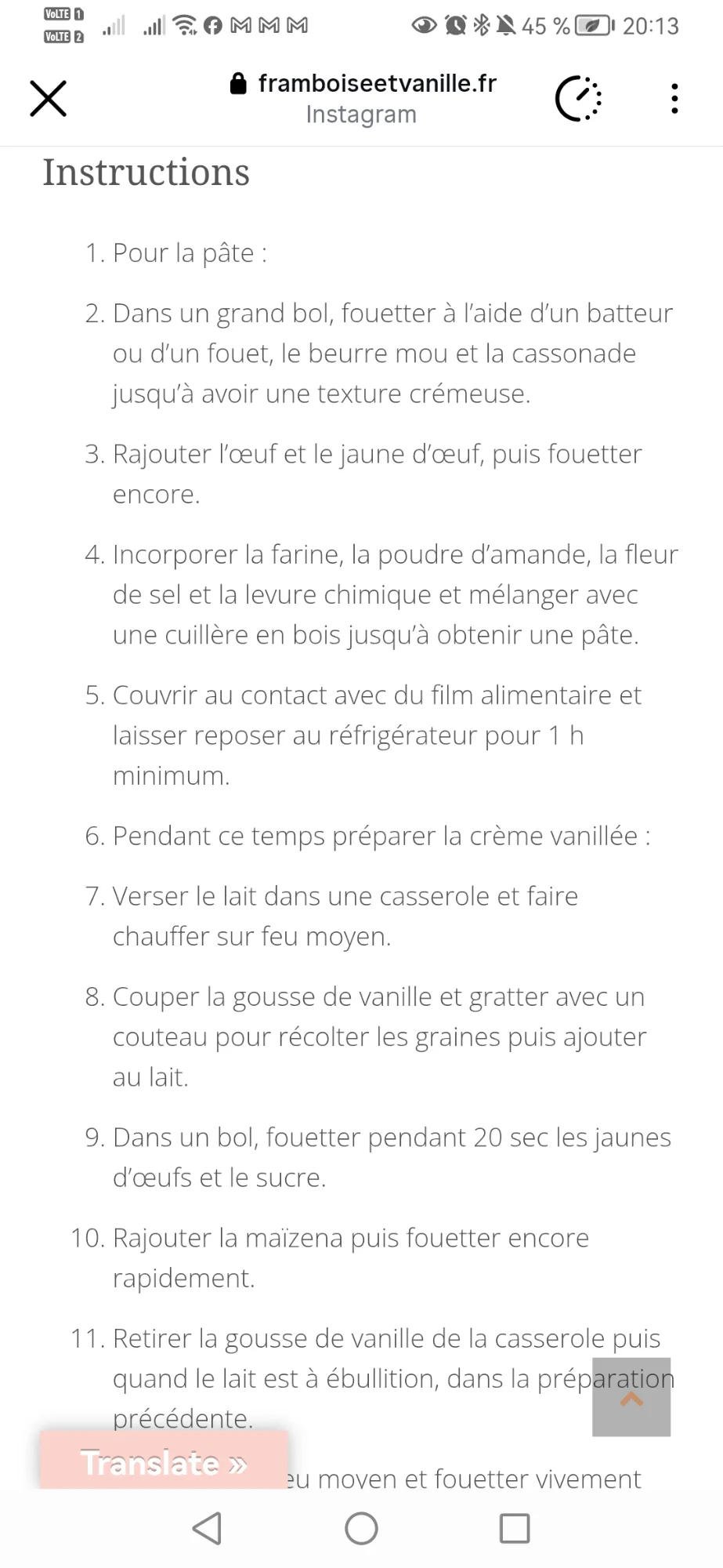 Gâteau à la crème pâtissière vanillée