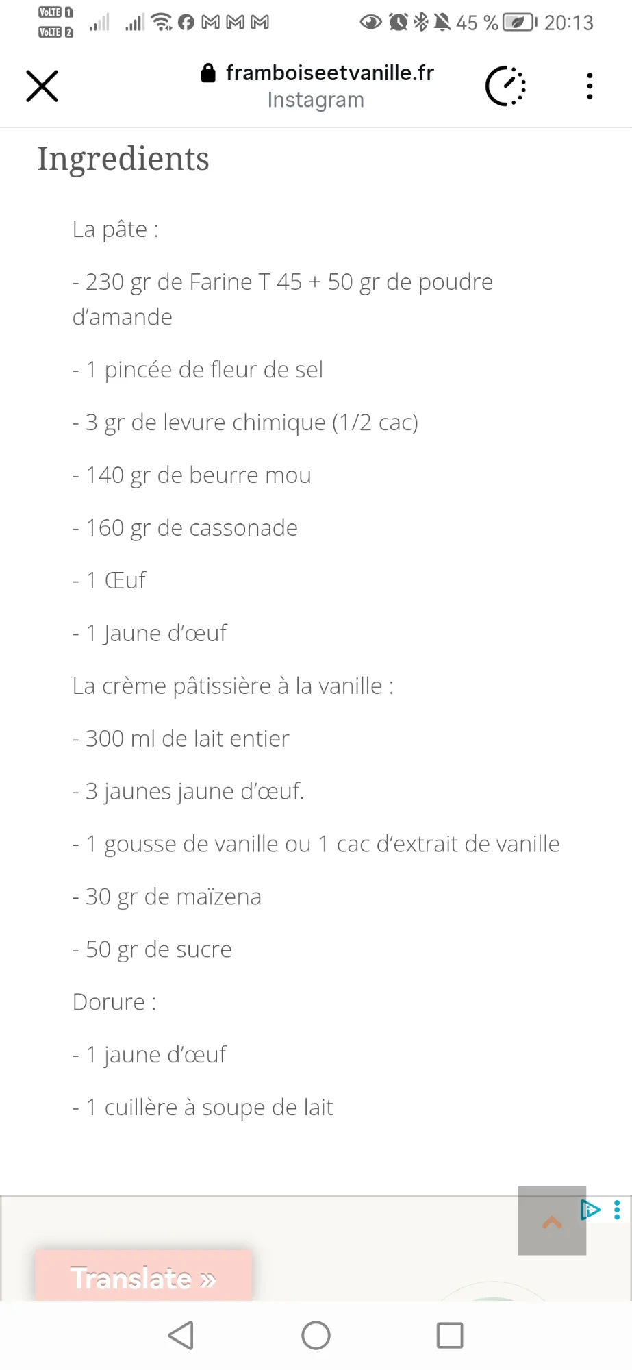 Gâteau à la crème pâtissière vanillée