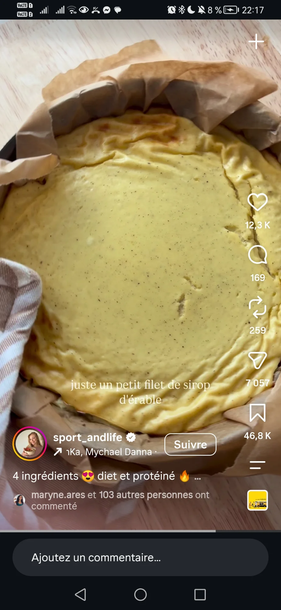 Gâteau au skyr et à la compote de pomme