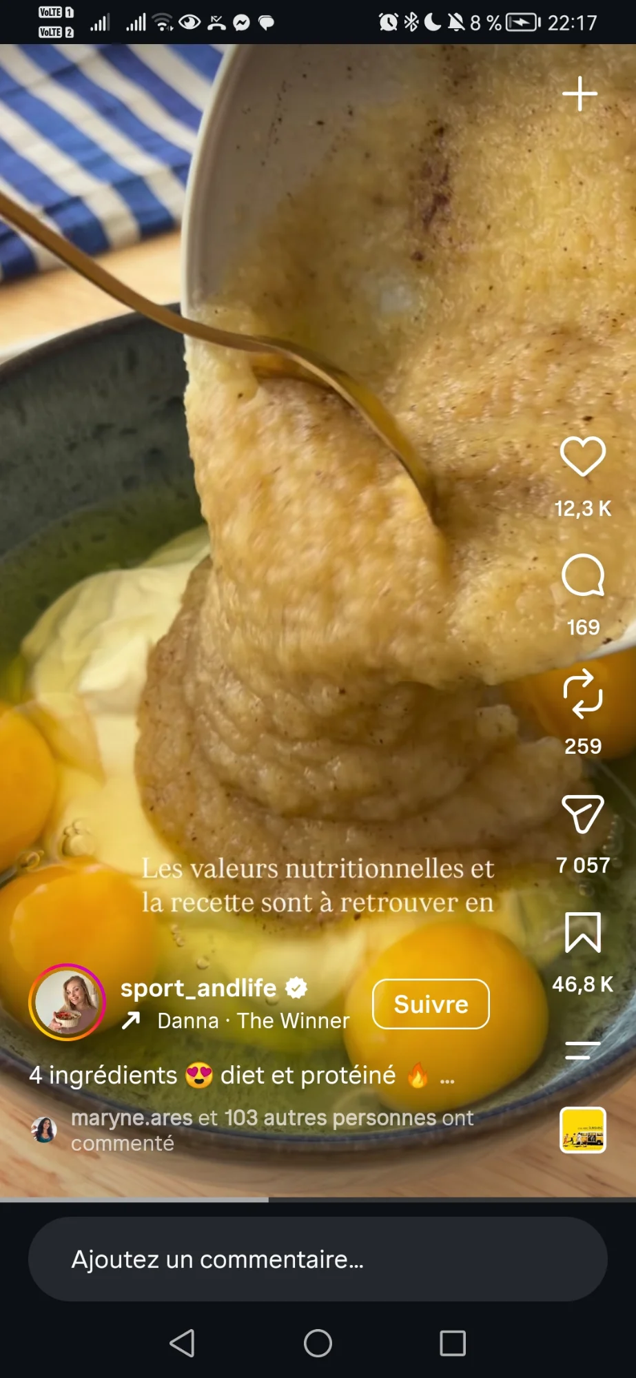 Gâteau au skyr et à la compote de pomme