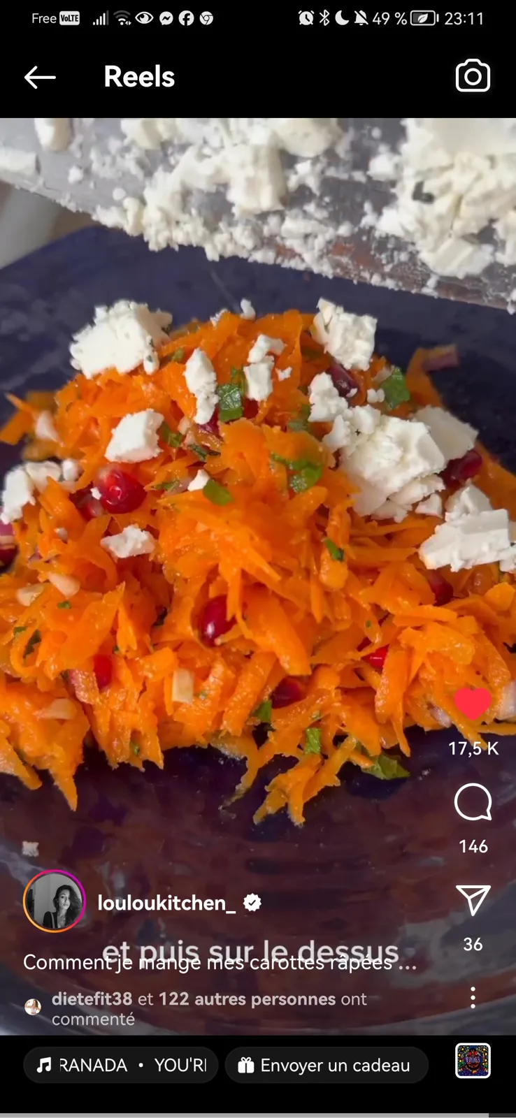 Salade carottes grenade feta