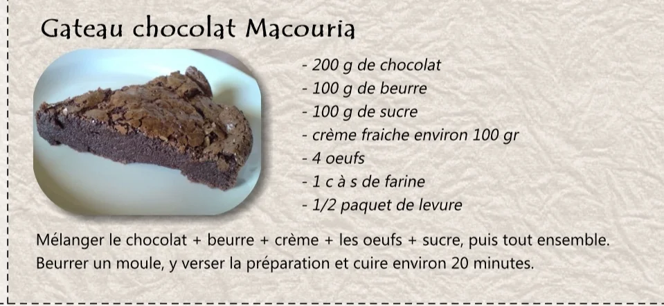 Gâteau chocolat Macouria