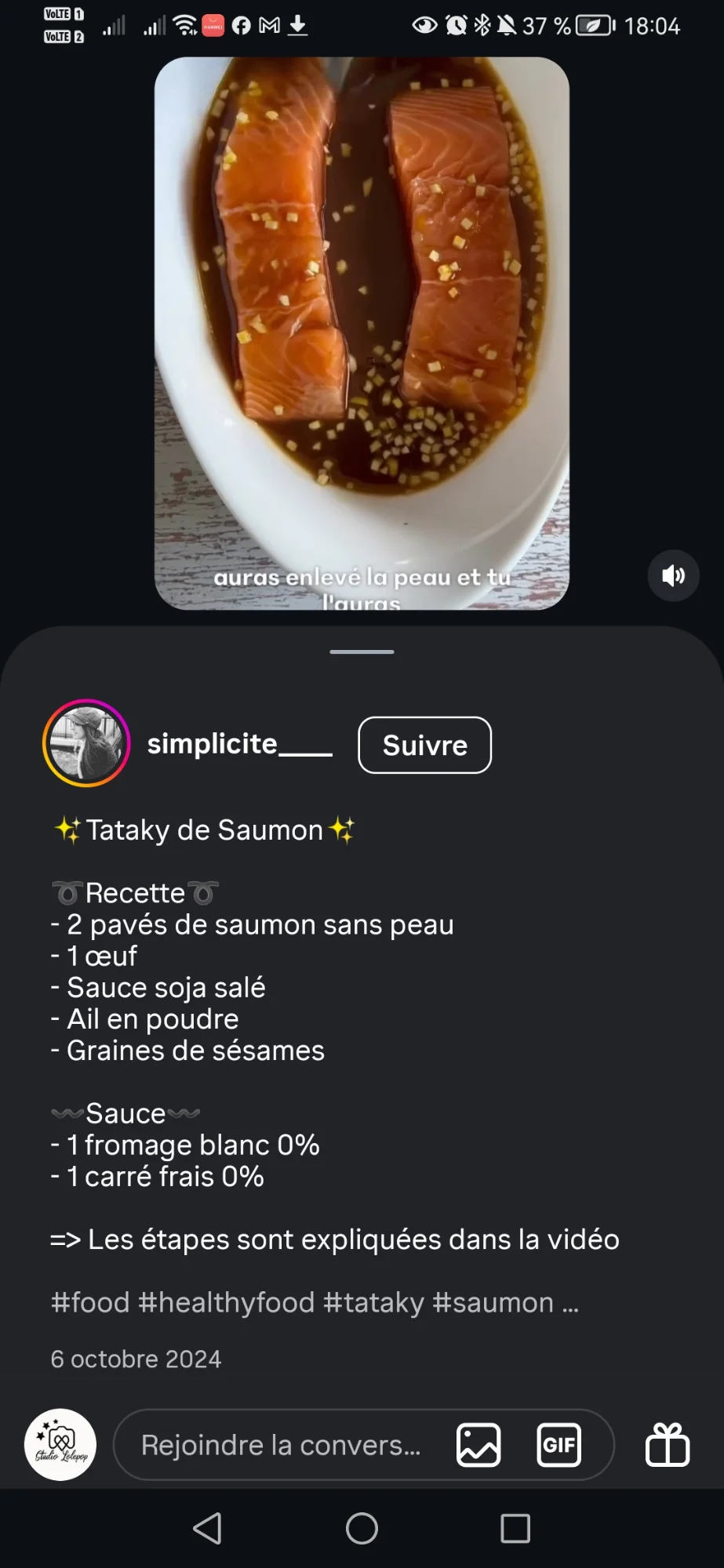 Tataky de saumon