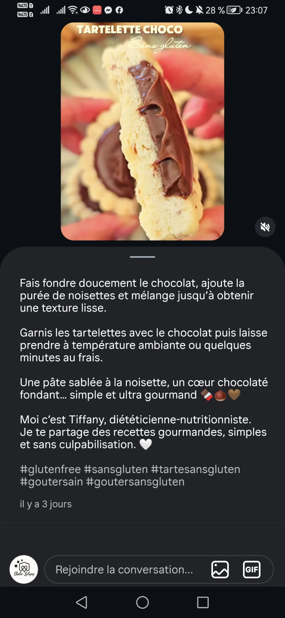 Mini tartelettes chocolat-noisette sans gluten