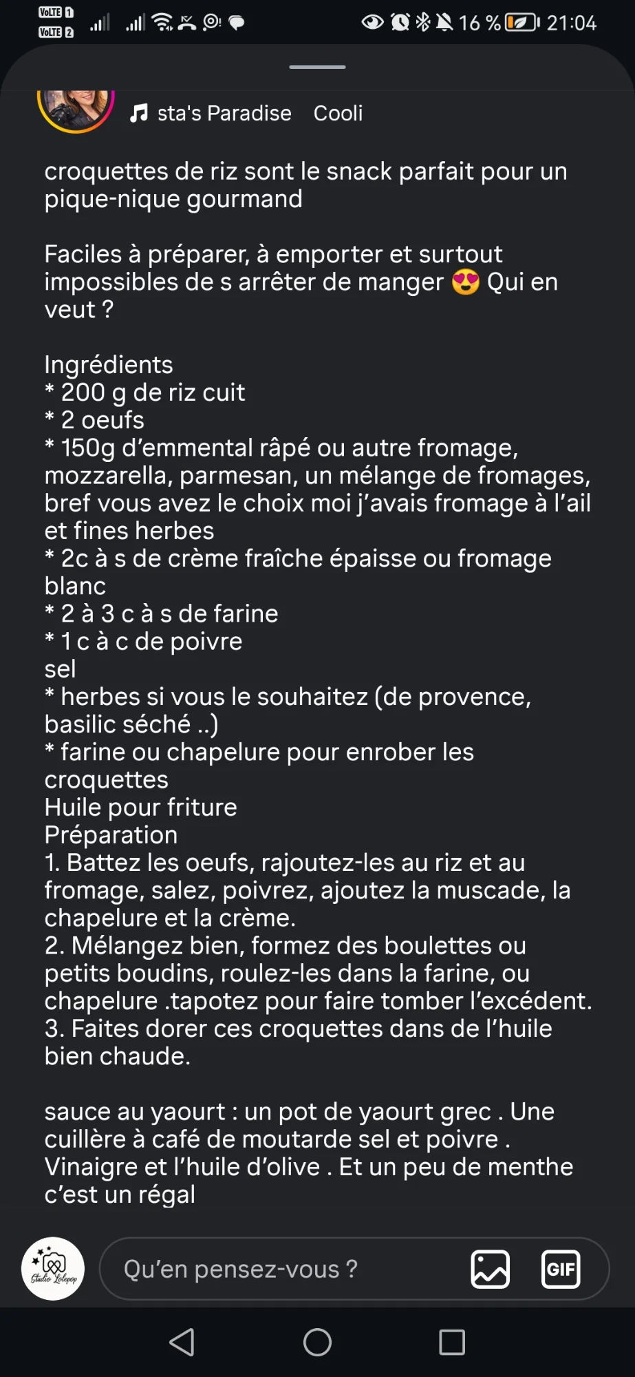 Croquettes de riz au fromage et sauce au yaourt