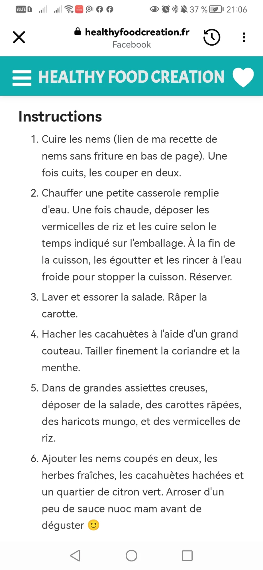 Salade de nems aux vermicelles de riz