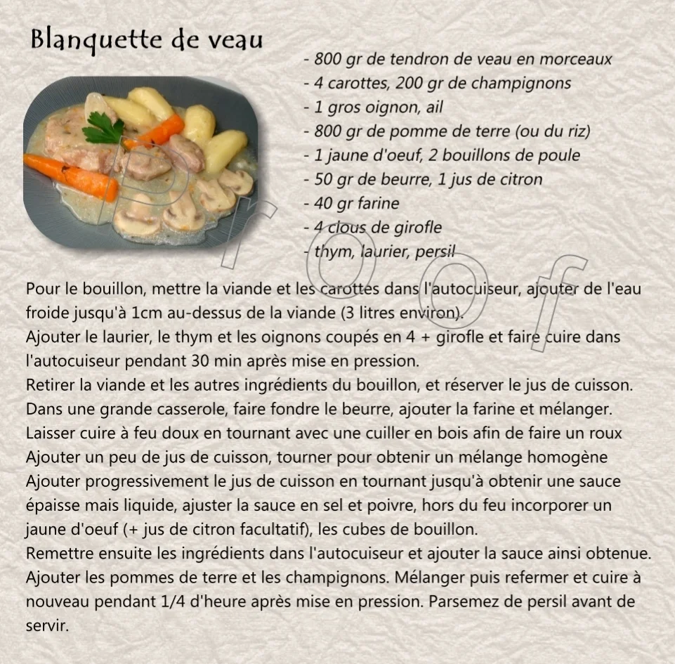 Blanquette de veau