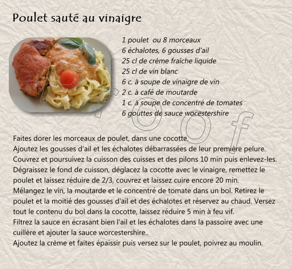 Poulet sauté au vinaigre
