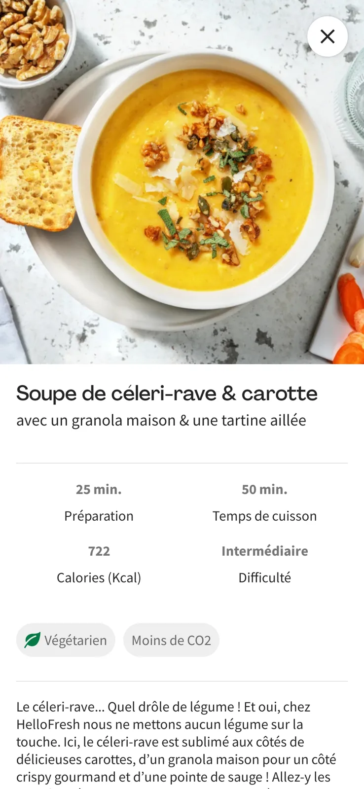 Soupe céleri-rave carottes
