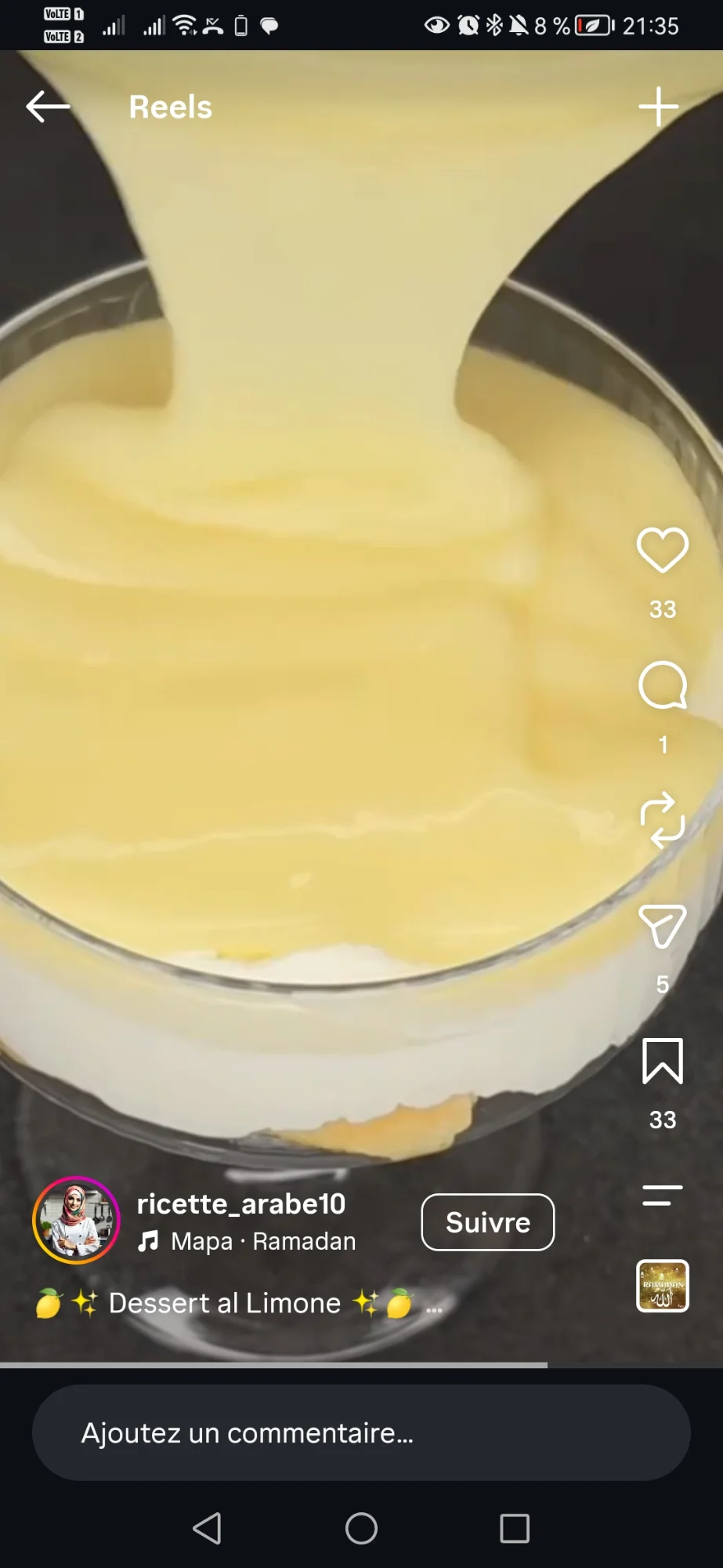 Dessert au citron en verrines