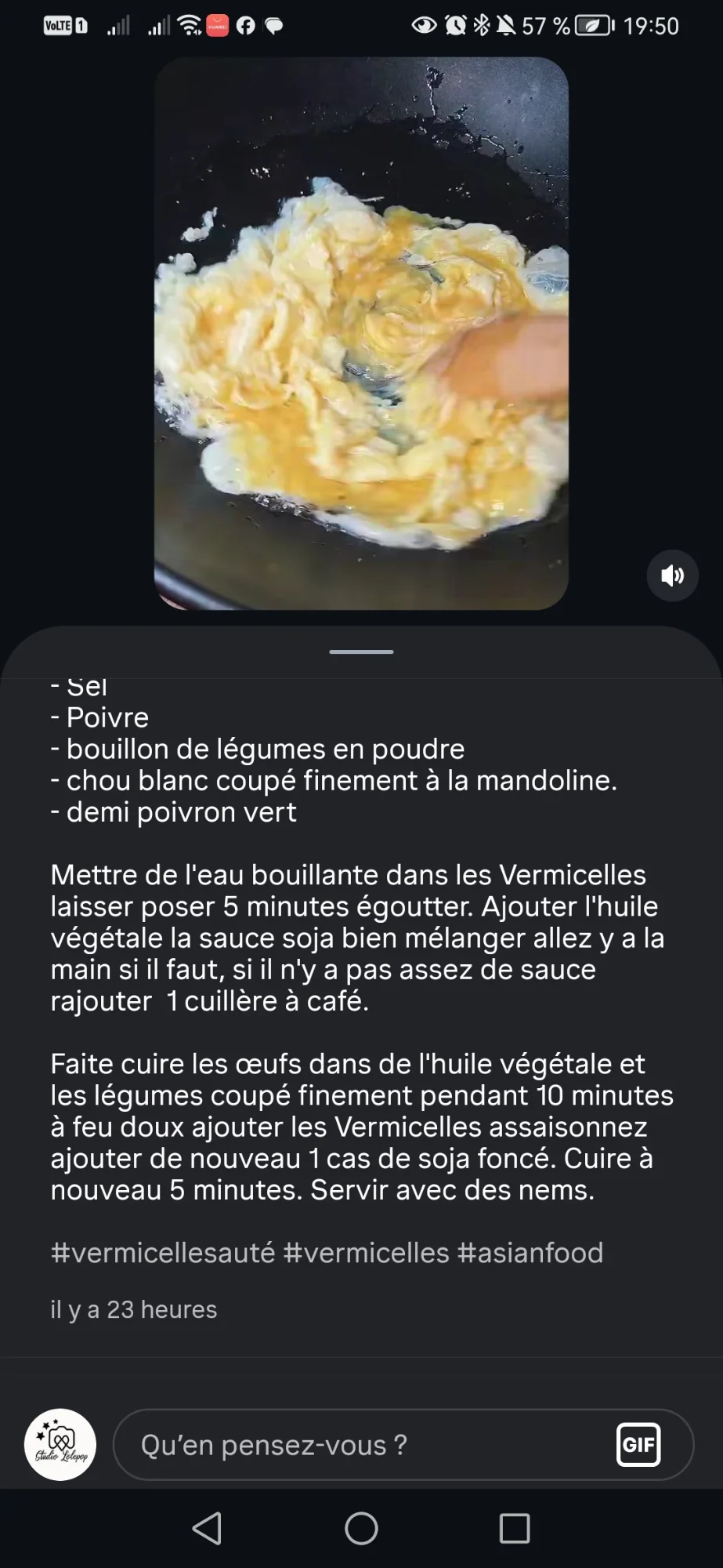 Vermicelles sautés aux légumes