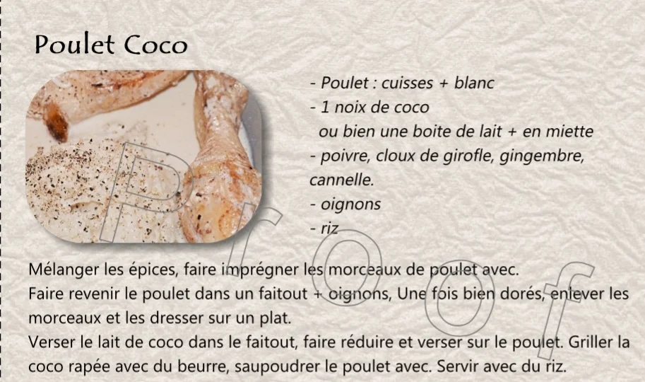 Poulet coco