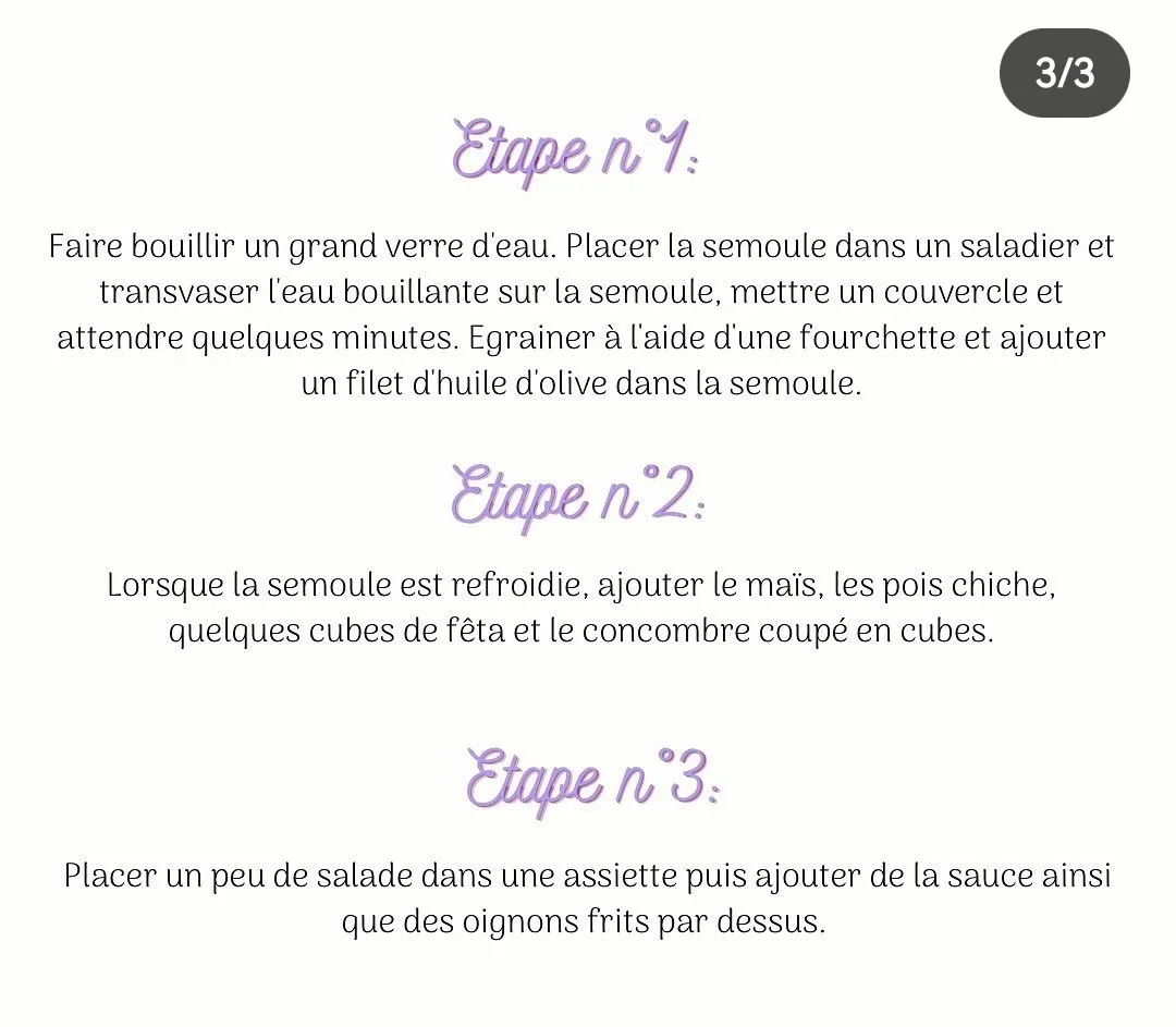 Salade semoule mais concombre