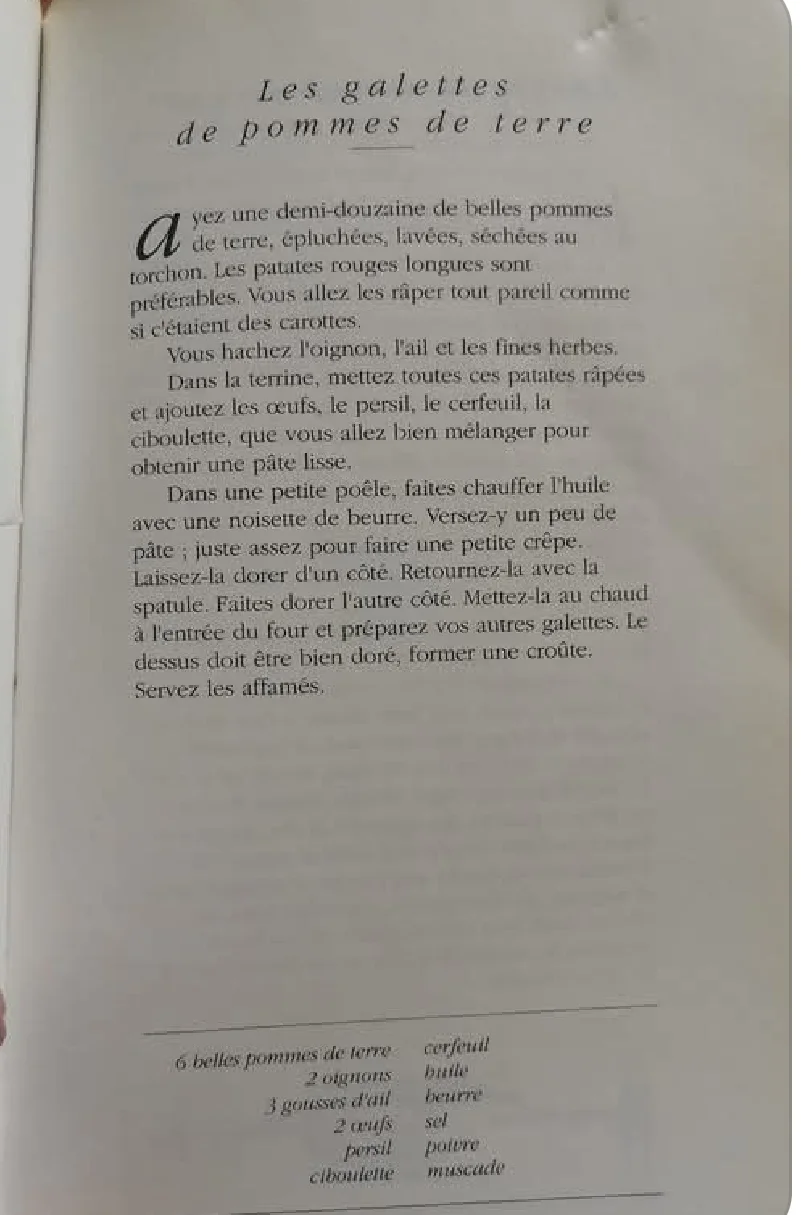Les galettes de pommes de terre