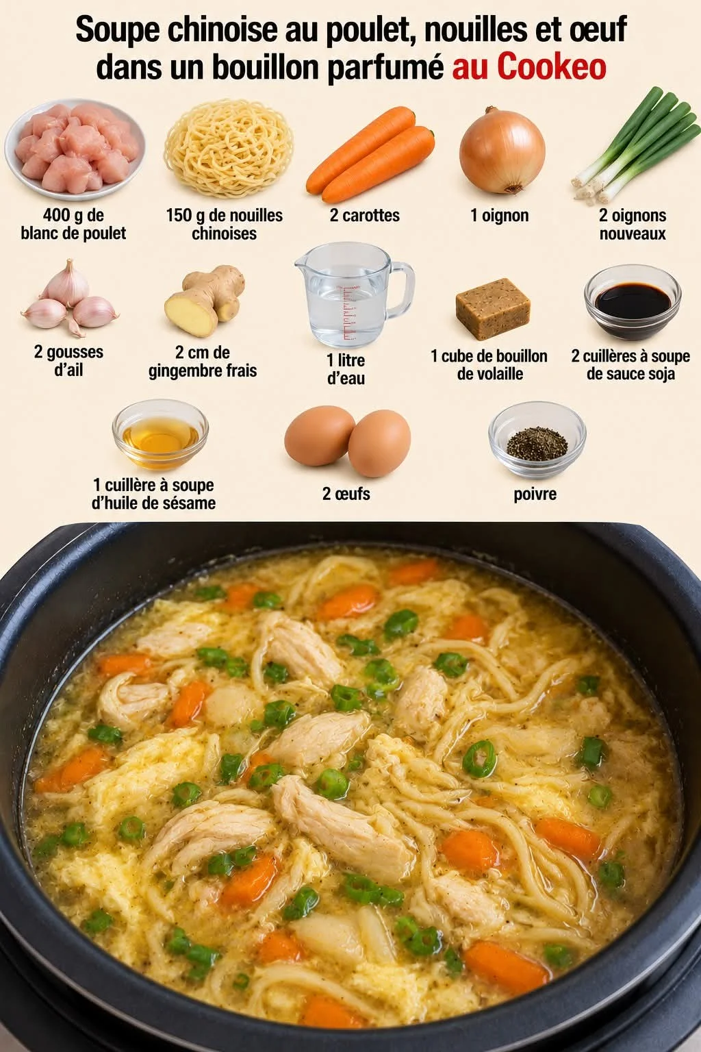 Soupe chinoise au poulet