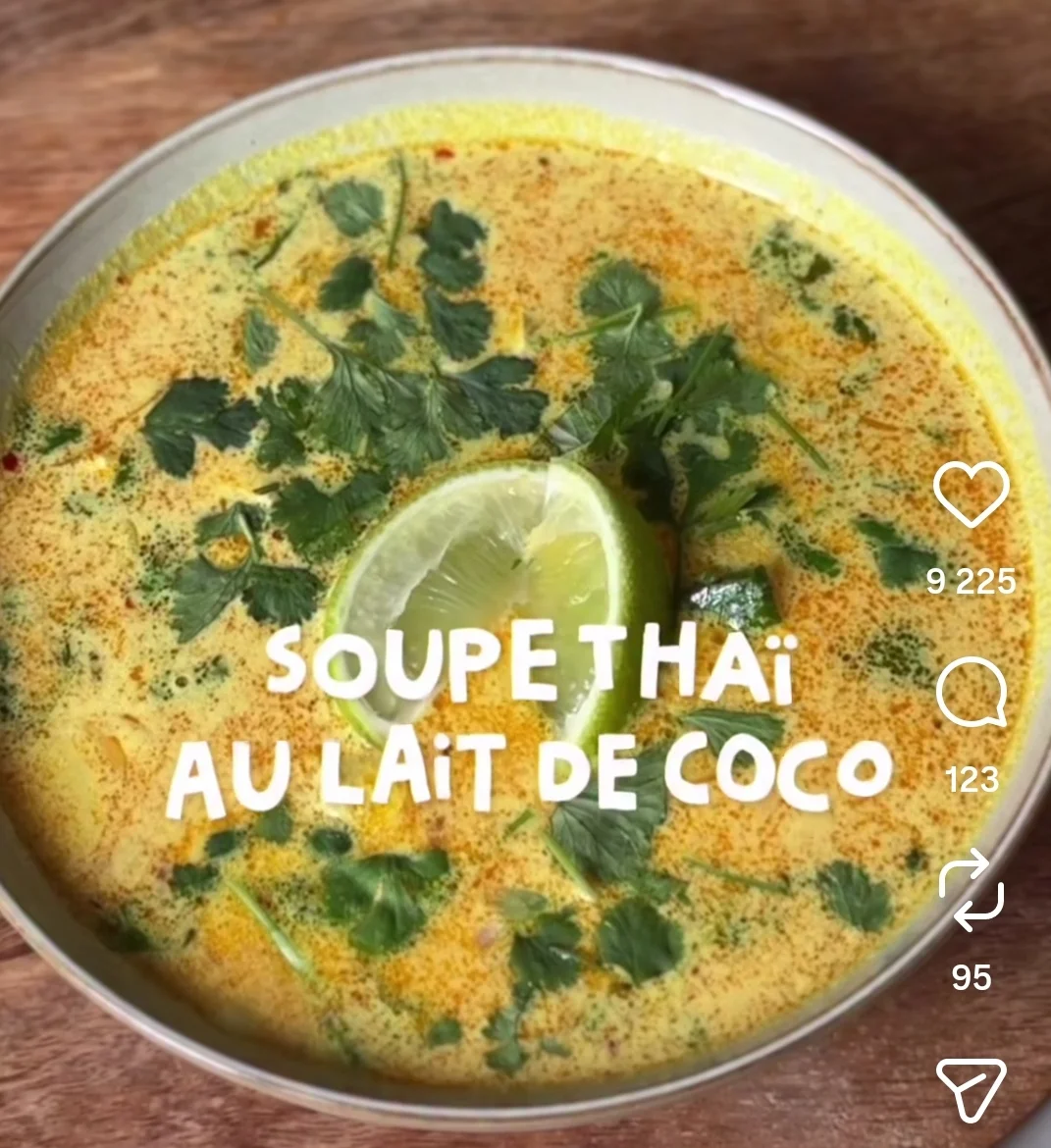 Soupe thaï au lait de coco