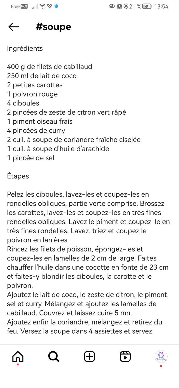 Soupe coco poisson