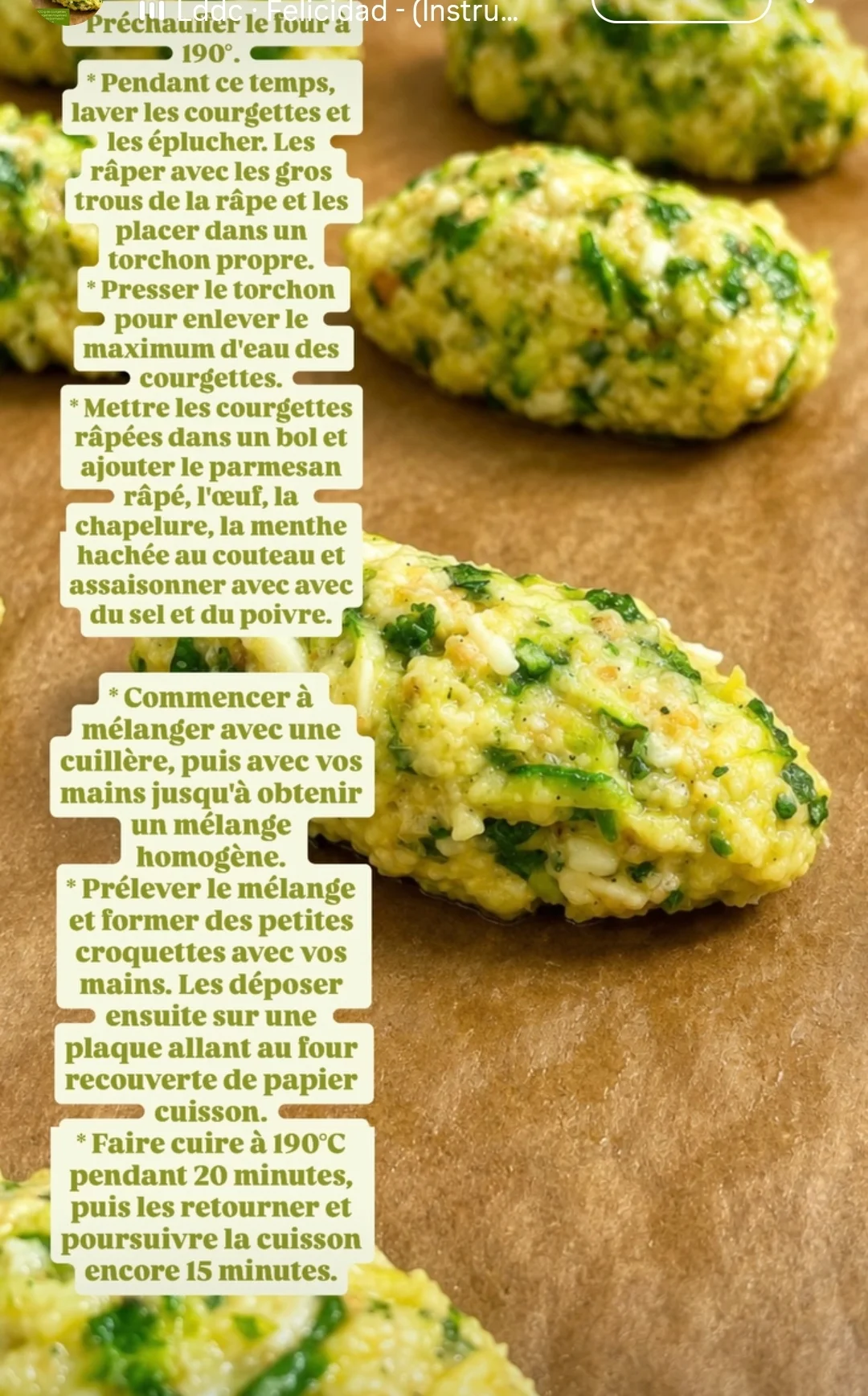 Croquettes de courgettes au four