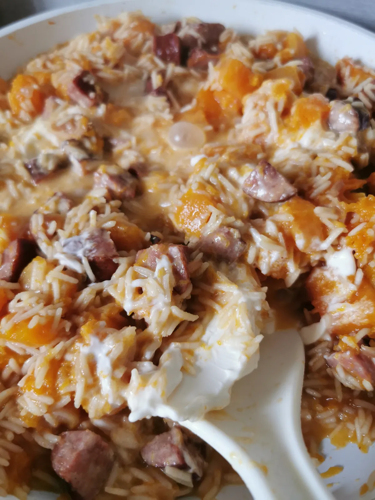 Risotto courge saucisse