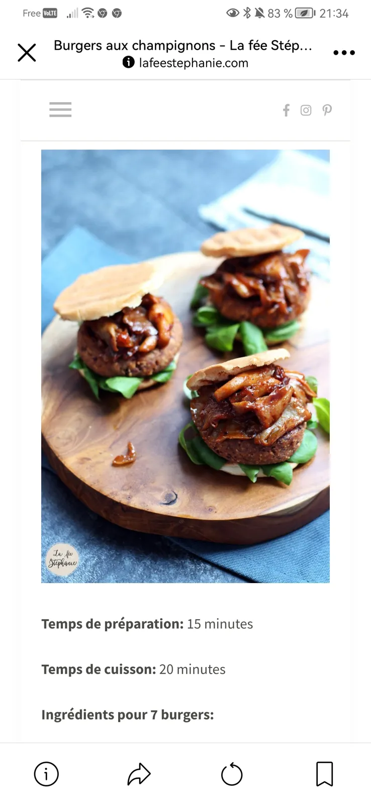 Burger vege champi