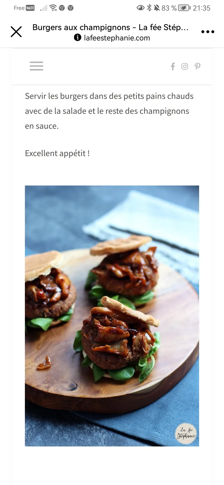 Burger vege champi