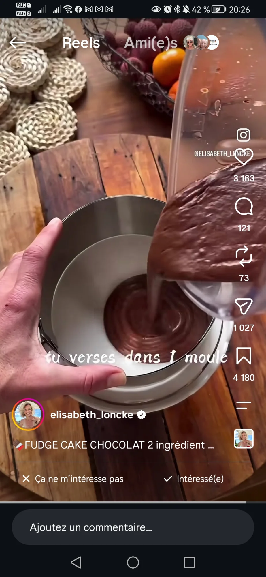 Fudge cake chocolat et pommes à 2 ingrédients