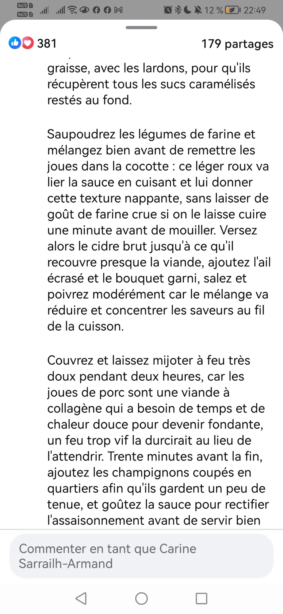 Joues de porc fondantes au cidre