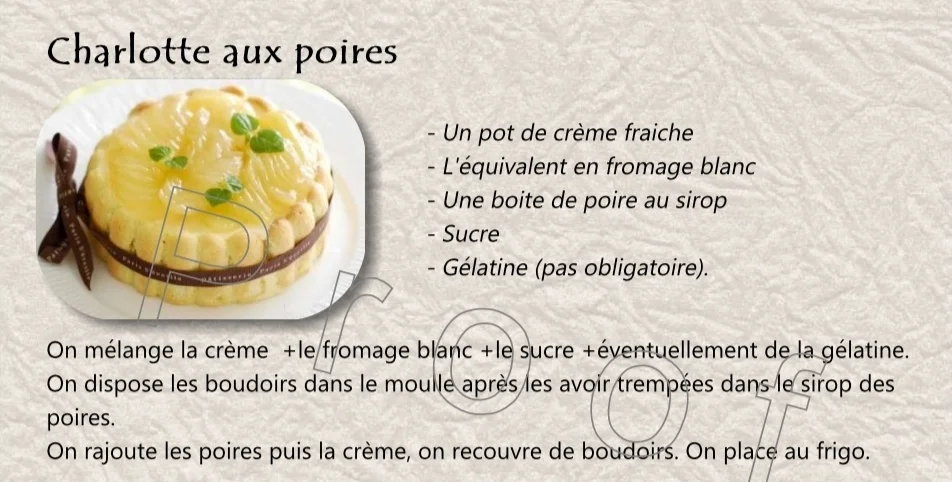 Charlotte aux poires