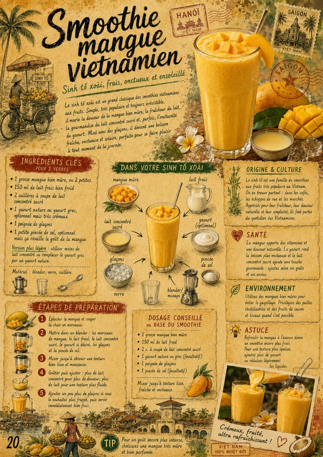Smoothie mangue vietnamien