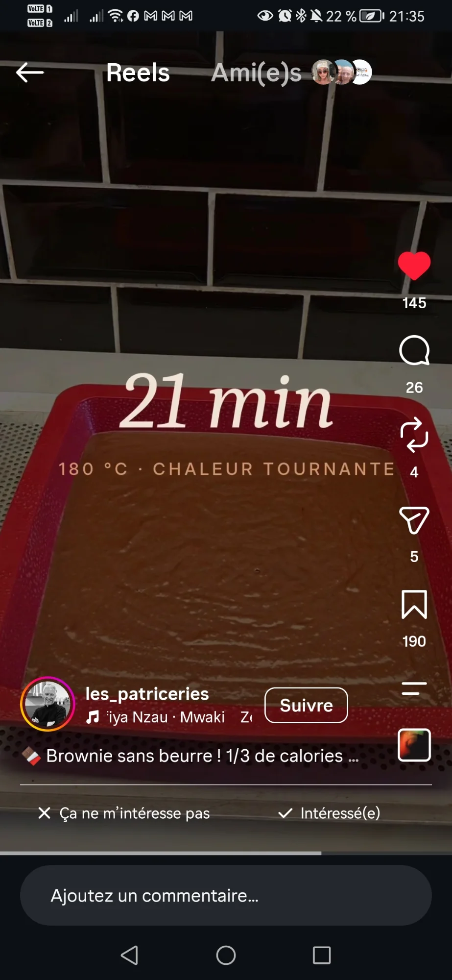 Brownie sans beurre à la compote de pommes
