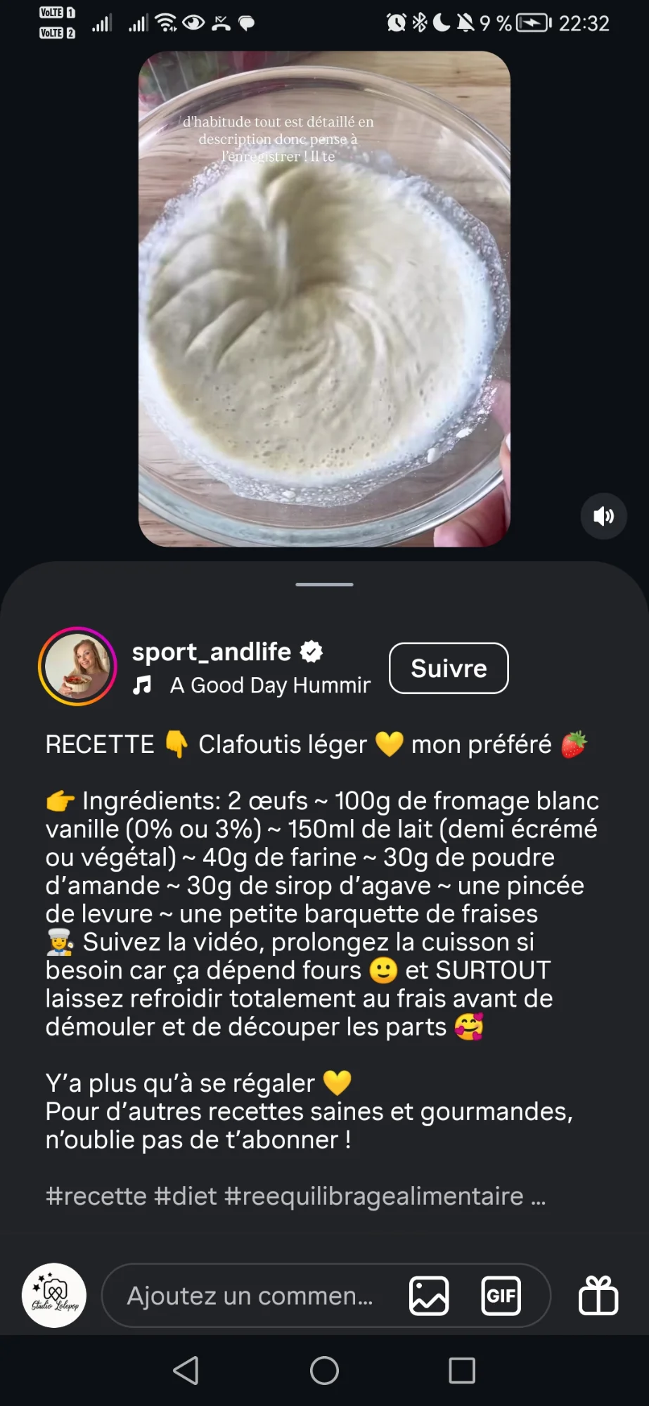 Clafoutis léger aux fraises