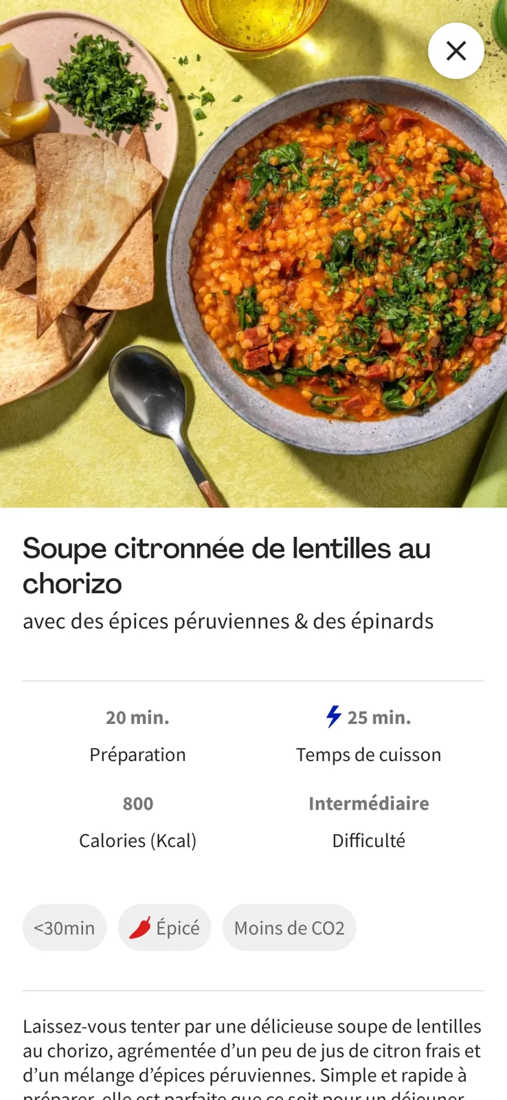 Soupe lentilles chorizo